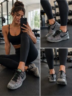 Nike Lunarepic Flyknit Women's Size 7.5 Running Shoes Gray Multicolor